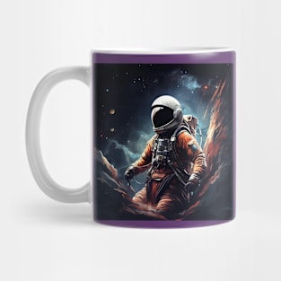 Spaceship Illustration: Multicolor Artwork Mug